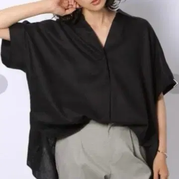 밴야드 스톰 스키퍼 셔츠 반팔 린넨 100% 블랙