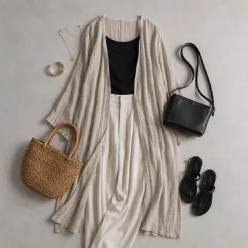 새상품급 Deuxieme Classe 린넨 거즈 가운 가디건 롱