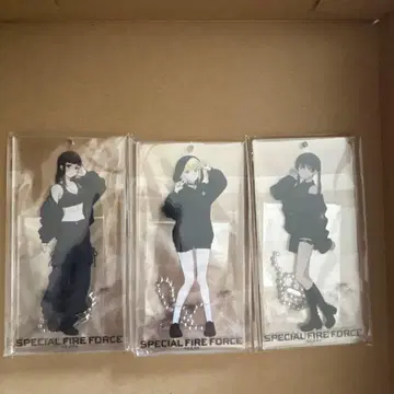 불꽃 소방대 아크릴 키링 3개 세트
