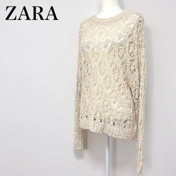 ZARA 상의 니트 크로 셰 뜨개질 긴팔 썸머 니트 코튼 M