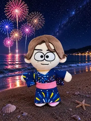 치비누이용 유카타 세트 불꽃놀이 패턴