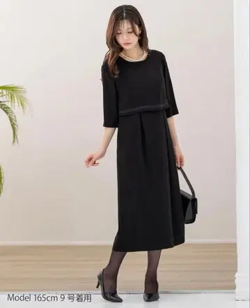 블랙 포멀 상복 여름 원피스 롱 기장 예복 체형 커버 9호