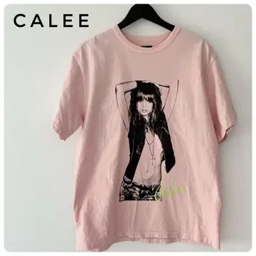 [ 인기 ] CALEE 칼리 포토 프린트 반팔 T셔츠 핑크 남성용 L