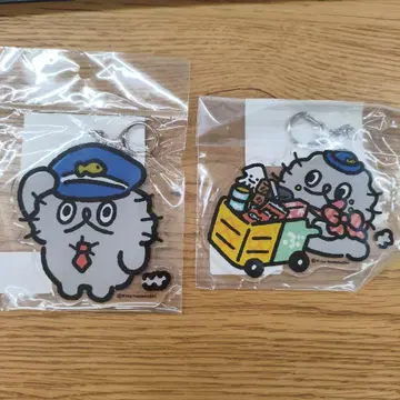 고양이 부쨩 빅 아크릴 키링 타카하시 키노 세트 판매원 역장