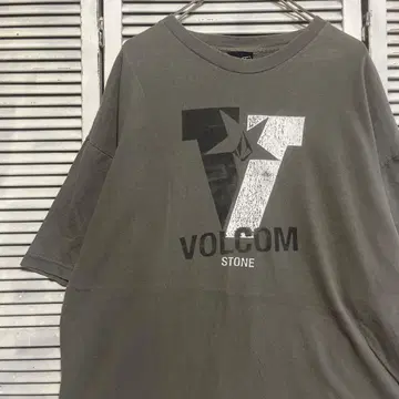 VOLCOM 프린트 T셔츠 그레이 XL