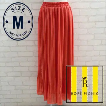 새상품급 ROPE PICNIC 플리츠 롱 스커트 오렌지 M
