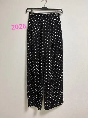 완판템 사만사 모스모스 도트 무늬 이지 팬츠 블랙