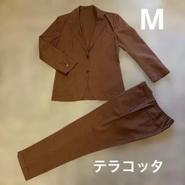 EDIFICE 캐주얼 셋업 멜란지 테라코타 브라운 M 사이즈 봄/여름용