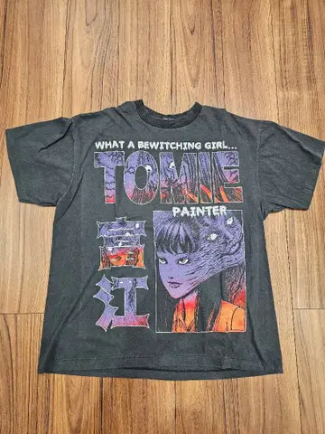 이토 준지 토미에 TOMIE 랩T셔츠 흑먹색 xl사이즈
