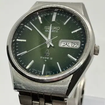 새상품급 작동품 SEIKO TYPE II 데이데이트 그린 남성용
