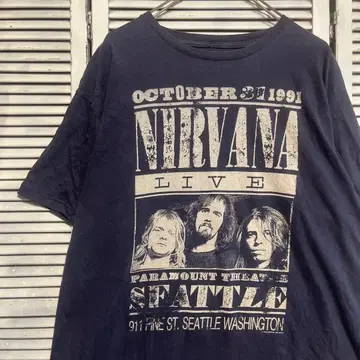 NIRVANA 라이브 T셔츠 1991 파라마운트 XL