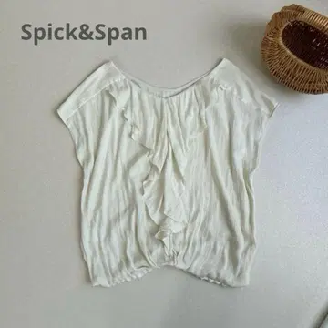 Spick&Span 프렌치 슬리브 프릴 슬리브리스 블라우스 일본제