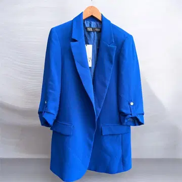 ZARA 7부 소매 자켓 BLUE