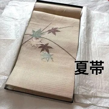 고급 명주 여름 오비 나고야 오비 단풍 자수 실크