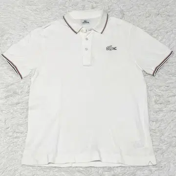 LACOSTE 피케 셔츠 화이트 사이즈 3 화이트 악어 일본제