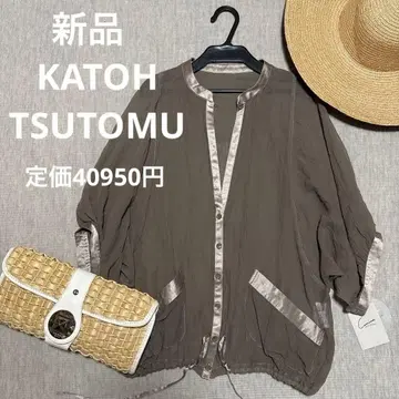 택 포함 새상품 KATOH TSUTOMU 정가 40950엔 루즈핏 돌먼 블라우스
