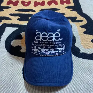 aeae 시나모롤 코듀로이 캡 네이비