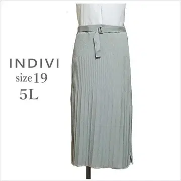 INDIVI 그린 니트 종아리 기장 스커트 인디비 19 5L 사이즈