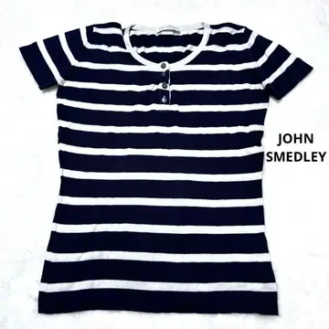 새상품급 JOHN SMEDLEY 씨 아일랜드 코튼 보더 마린 S