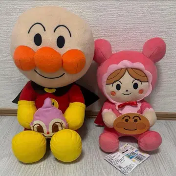 새상품 택 포함 호빵맨 아기맨 봉제 인형 2세트