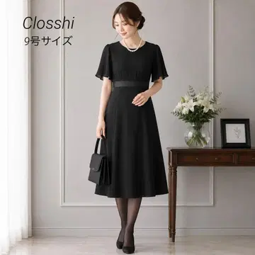 Closshi 블랙 포멀 원피스 여름용 예복 상복 9호 법사