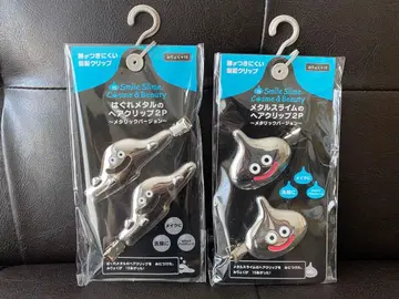 스마일 슬라임 헤어 클립 2P 메탈릭 2종 세트