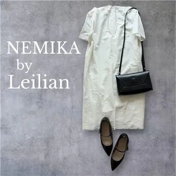 새상품급 NEMIKA 네미카 Leilian 코튼 자수 색 원피스 화이트