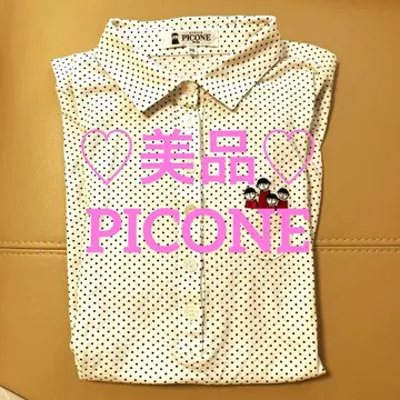 새상품급 PICONE 피코네 반팔 피케 셔츠 도트 무늬 여성용 물방울 무늬