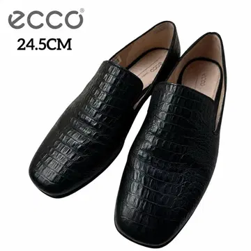 [새상품급] ECCO 천연 가죽 악어 엠보싱 로퍼 39