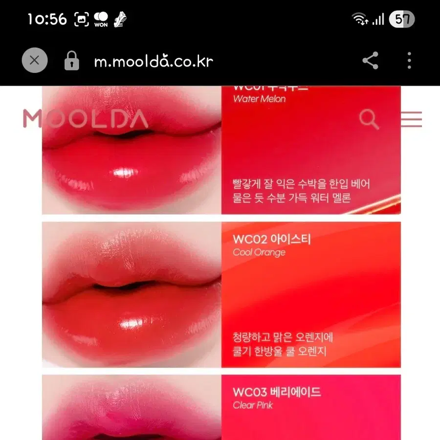 물다 러브 코어타투 워터 틴트 WC02아이스티 (쿨오렌지)