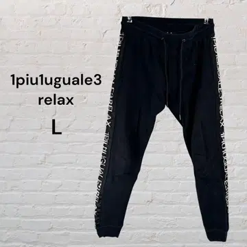 [ 1piu1uguale3 relax ] 스웨트 팬츠 사이드 로고 블랙