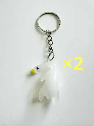 미니 덕 키링 자외선 체커 색이 변하는 오리 2개 세트