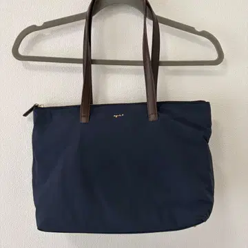 agnes b. 토트백 네이비 브라운