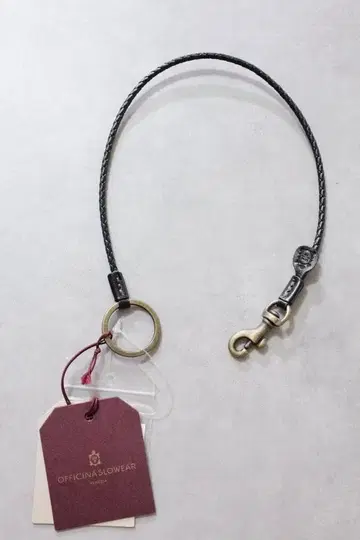 OFFICINA SLOWEAR 새상품 슬로우웨어 니트 가죽 키체인 블랙