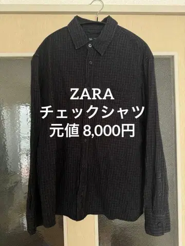 [ 완판템 ] ZARA 체크 셔츠 블랙 x 그레이
