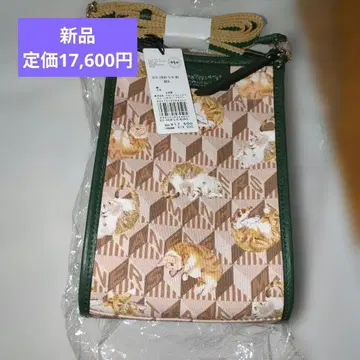새상품 맨해트너즈 숄더백 숄더 브라운 트라 브라운 화이트 시게오 고양이