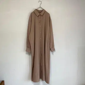 [ EDIST. CLOSET ] 롱 셔츠 원피스 백 플리츠 긴팔