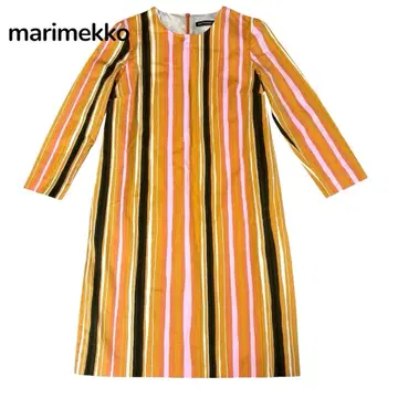 새상품급 marimekko 롱 원피스 UNNA 멀티 스트라이프 36