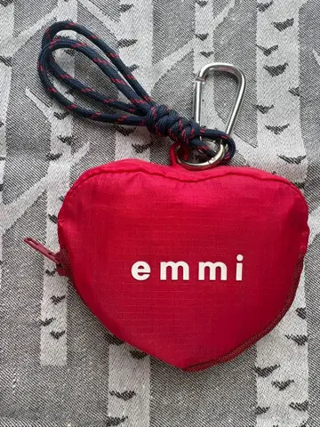 emmi 에코백 수납 하트 파우치 카라비너 참 포함