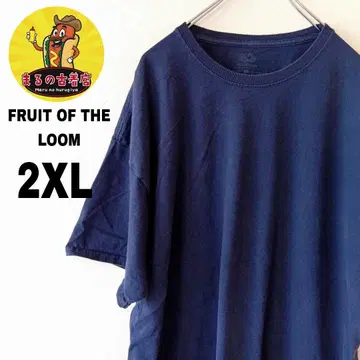 USA 구제 의류 FRUIT OF THE LOOM 무지 티셔츠 2XL 네이비