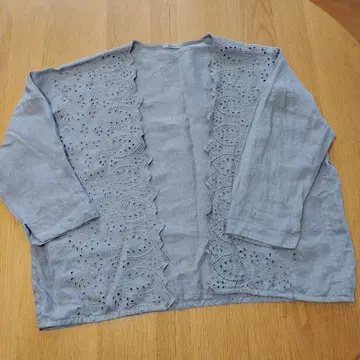 Fleurire 린넨 긴팔 겉옷 블라우스