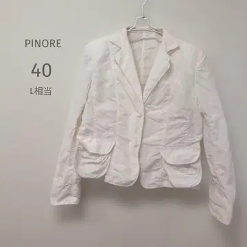 PINORE 테일러드 자켓 40 화이트 경량 플랩 포켓