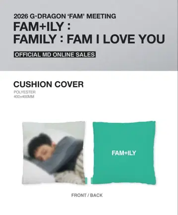 G-DRAGON 'FAM' MEETING 굿즈 쿠션 커버 덤 포함