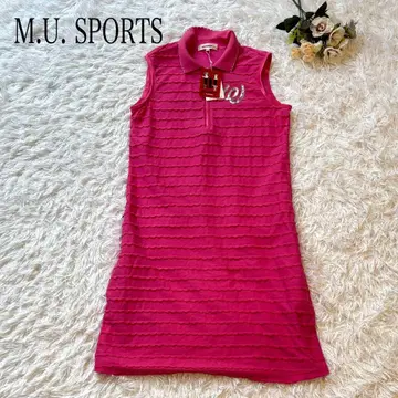 M.U. SPORTS 원피스 골프웨어 핑크 슬리브리스 택 포함