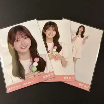노기자카46 브로마이드 벚꽃 컬러 코디 3종 컴프 스가와라 사츠키