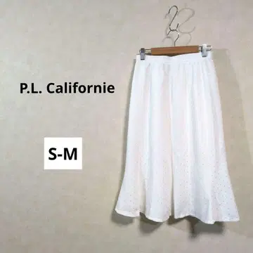 화이트 도트 무늬 플레어 스커트 안감 일본제 롱 기장 S-M N610