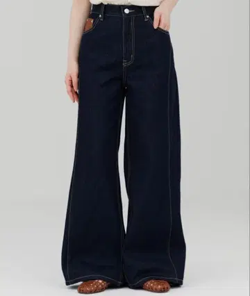 stitch line wide denim 스티치 라인 와이드 데님 senee