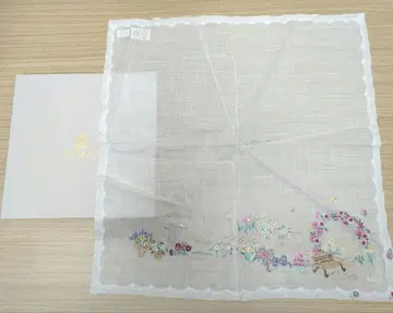 WAKO 와코 손수건 꽃무늬 자수