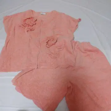 타월 원단 룸웨어 셋업 오렌지