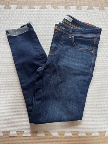 ZARA 여성용 스키니 데님 인디고 블루 28인치